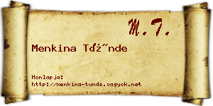Menkina Tünde névjegykártya